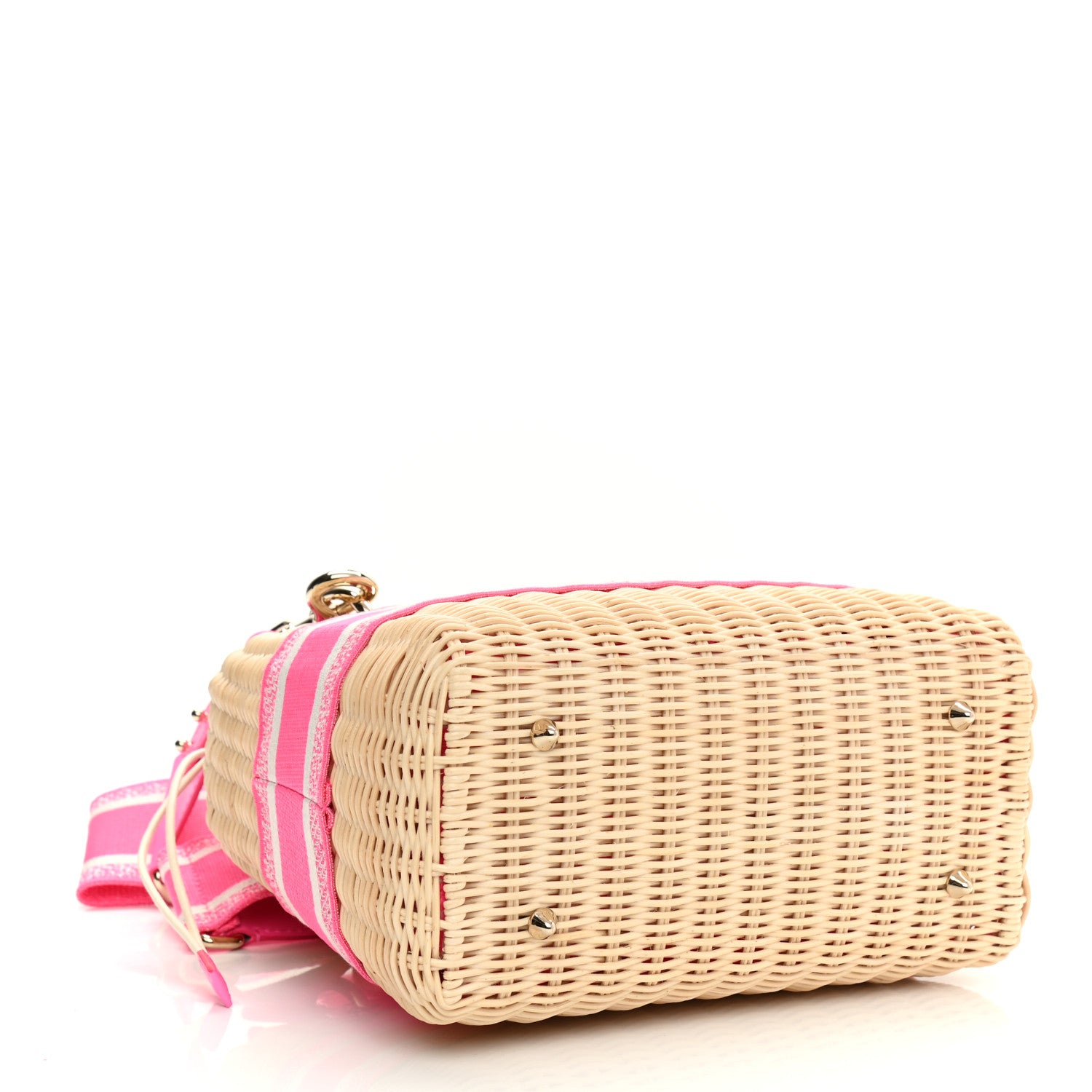 Christian Dior Wicker Oblique Medium Lady Dior Bag Fluorescent Pink 4 of 12