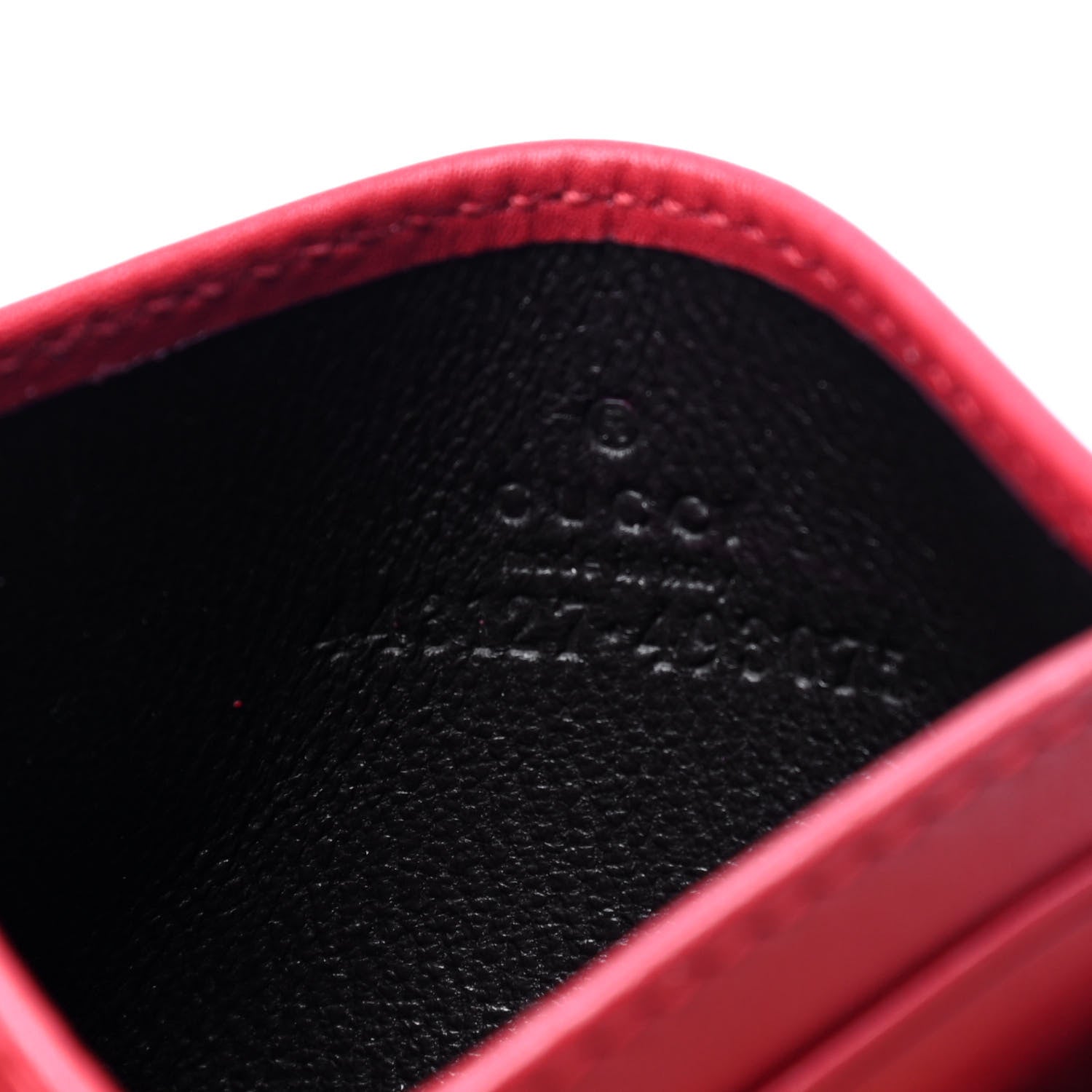 Gucci Calfskin Matelasse GG Marmont Card Holder Hibiscus Red 4 of 4