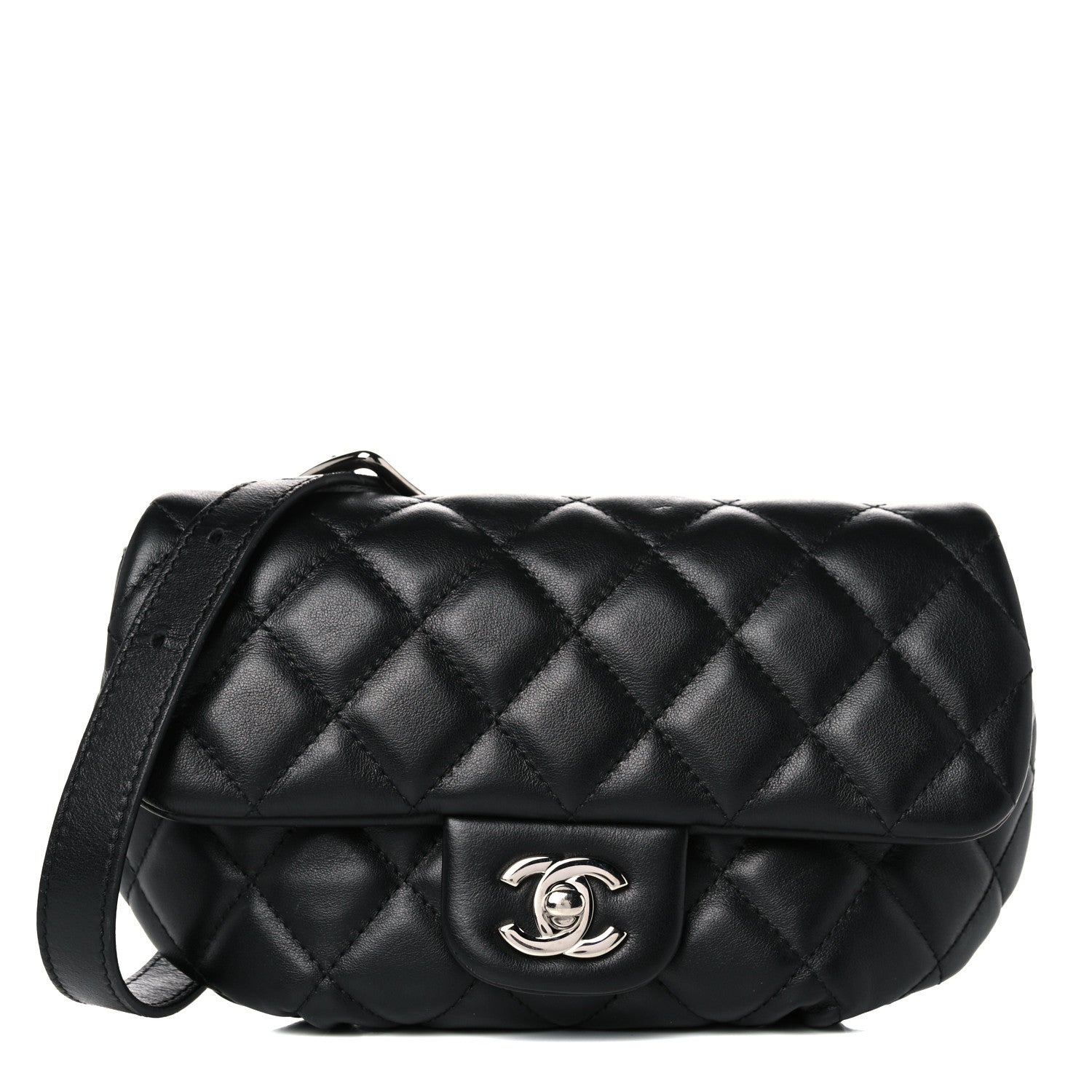 Chanel Calfskin Quilted CC Uniform Flap Belt Bag Black 1 of 15