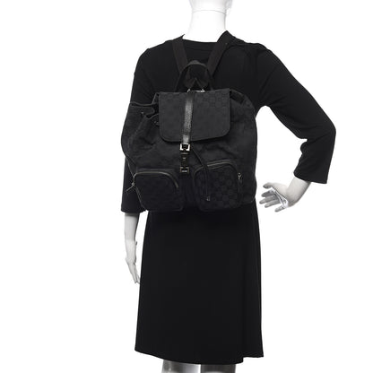 Gucci GG Monogram Single Buckle Backpack Black 2 of 14