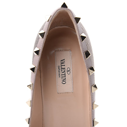 Valentino Garavani Metallic Pebbled Calfskin Rockstud 85mm Pumps 40.5 Sasso Poudre 6 of 9