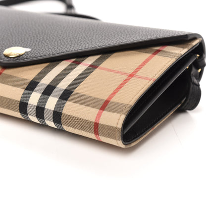Burberry Grainy Calfskin Vintage Check Wallet With Detachable Strap Black 6 of 8