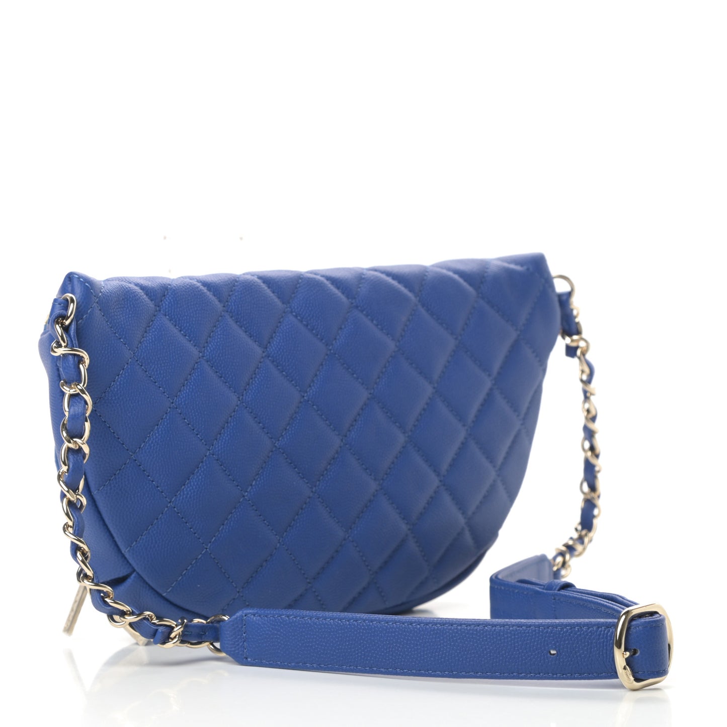 Caviar Quilted Business Affinity Waist Belt Bag Dark Blue