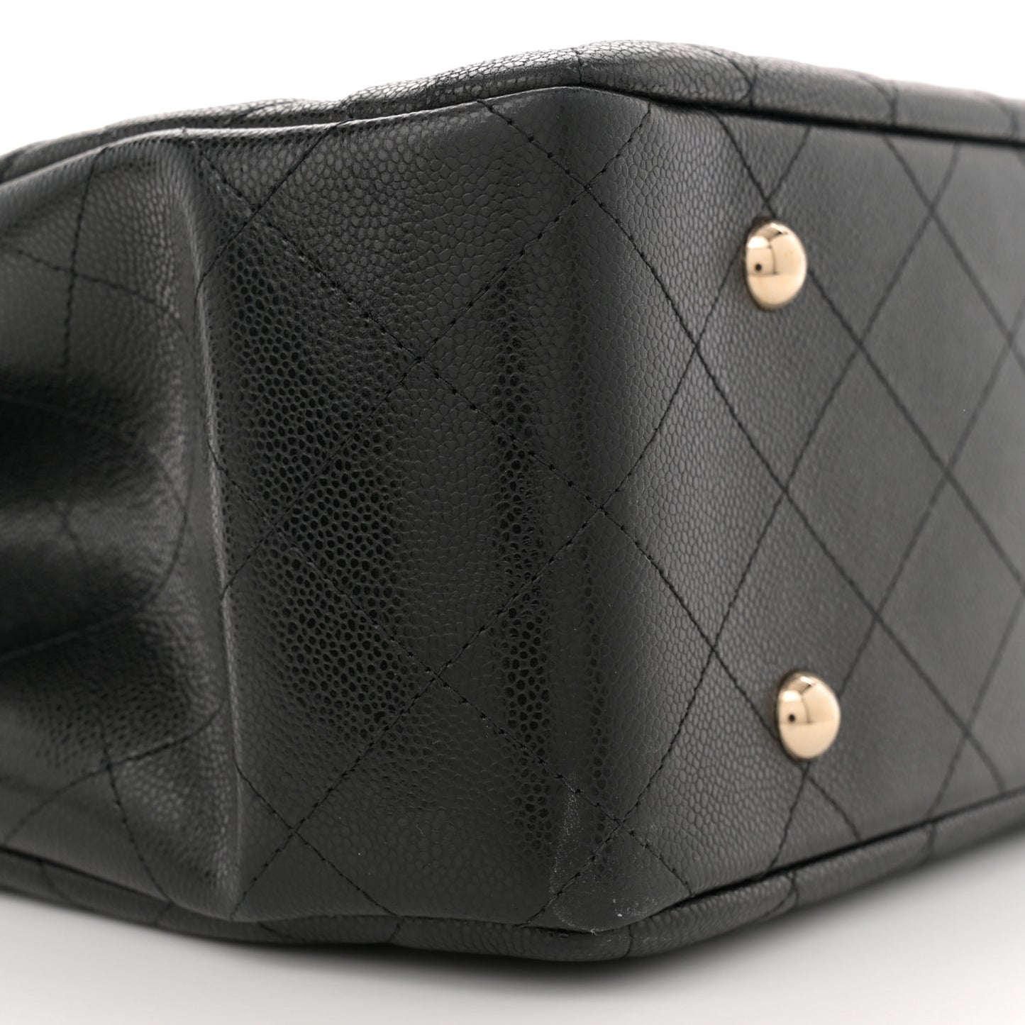 Caviar Quilted Large CC Shopping Tote Black