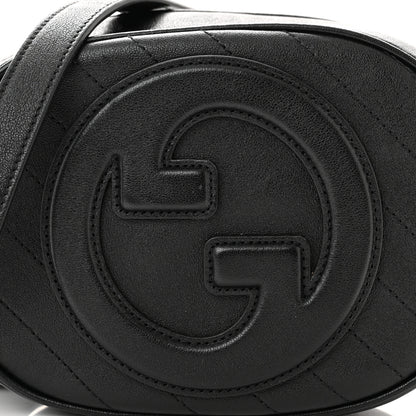 Gucci Sakai Be Green Calfskin Diagonal Stitched Mini Blondie Shoulder Bag Black 7 of 10