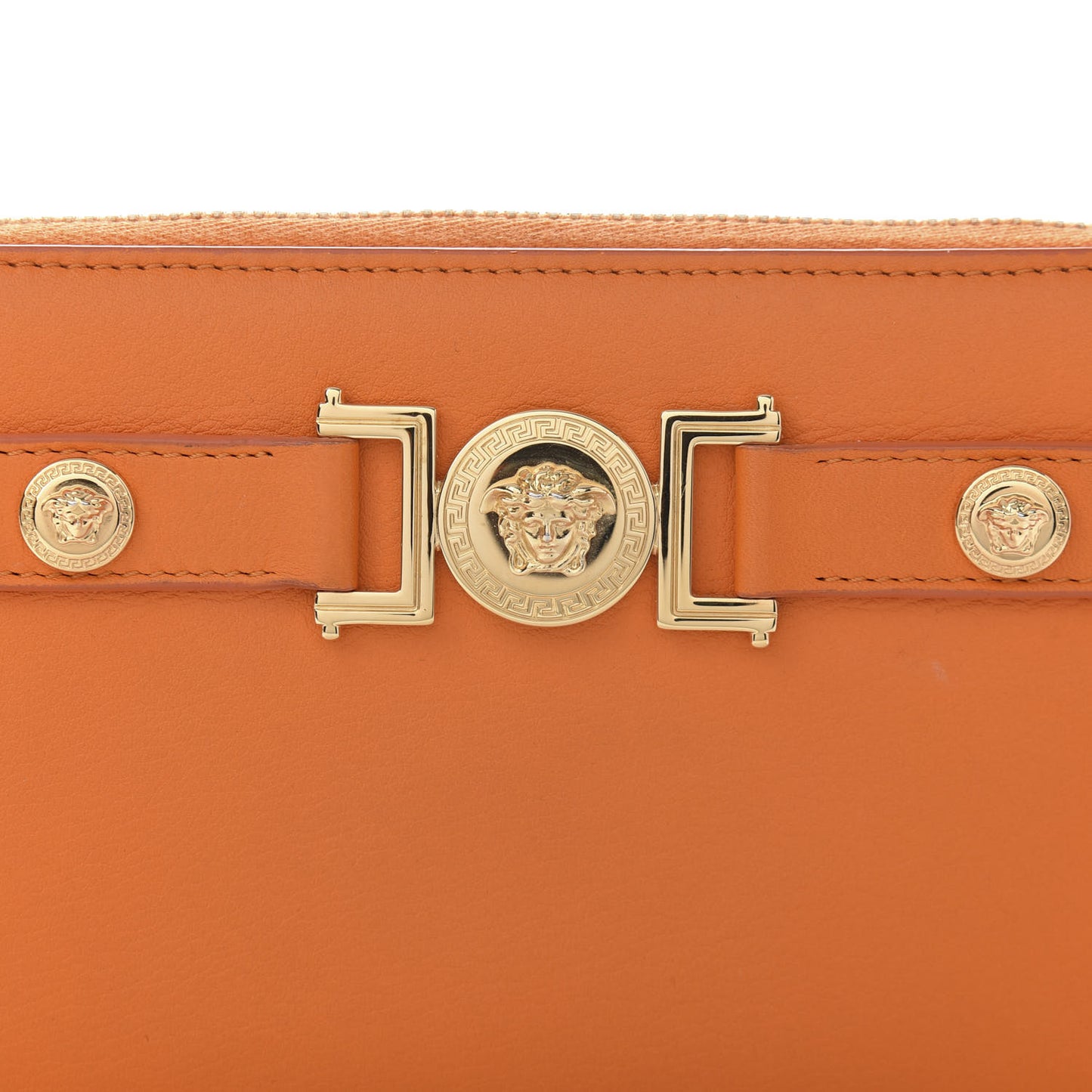 Calfskin Tribute Zip Around Wallet Orange