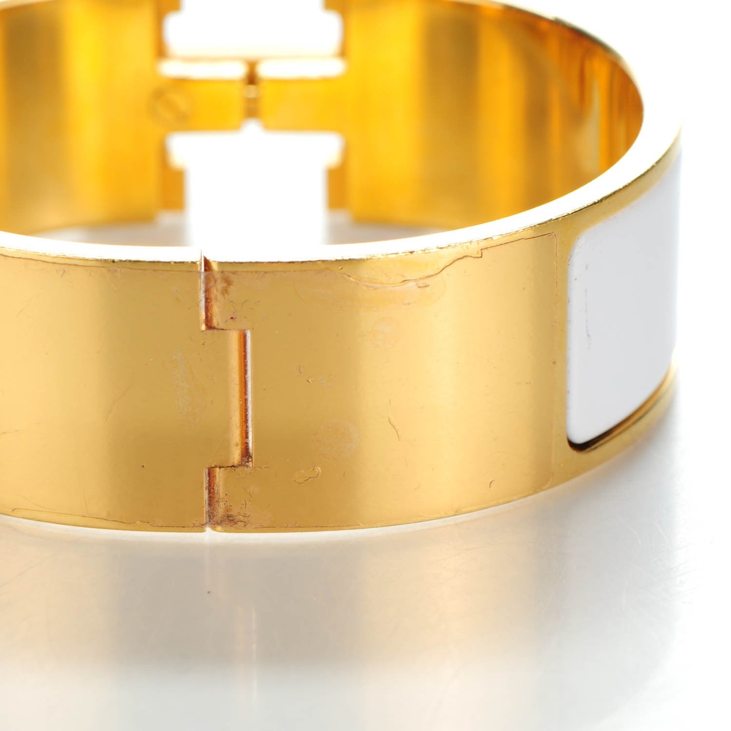 Hermes Enamel Wide Clic Clac H Bracelet PM White 7 of 8