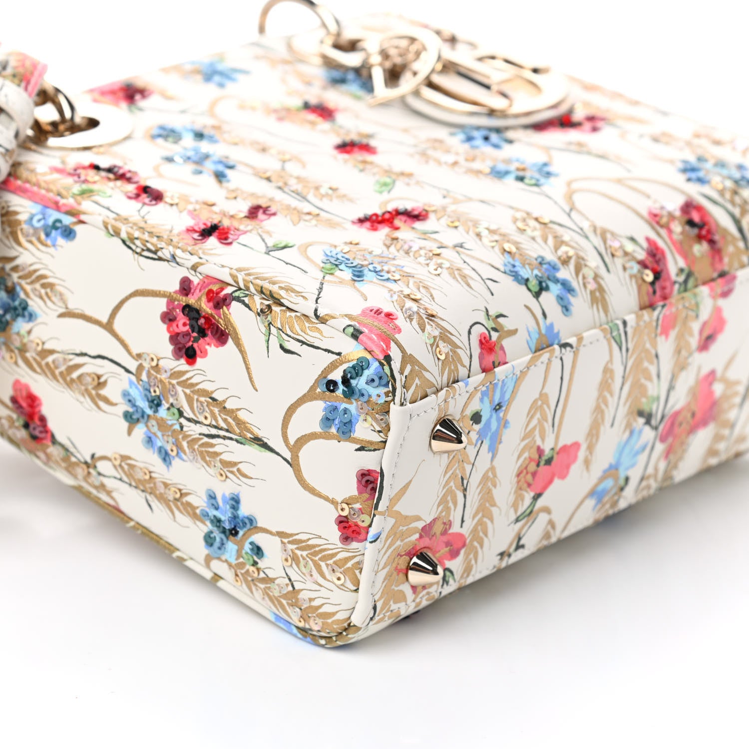 Christian Dior Smooth Calfskin Embroidered Small My ABCDior Lady Dior Beige Multicolor 9 of 10