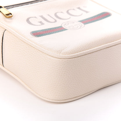 Gucci Grained Calfskin Logo Messenger Bag White 8 of 9