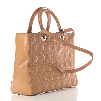Christian Dior Patent Cannage Large Lady Dior Beige 3 of 19