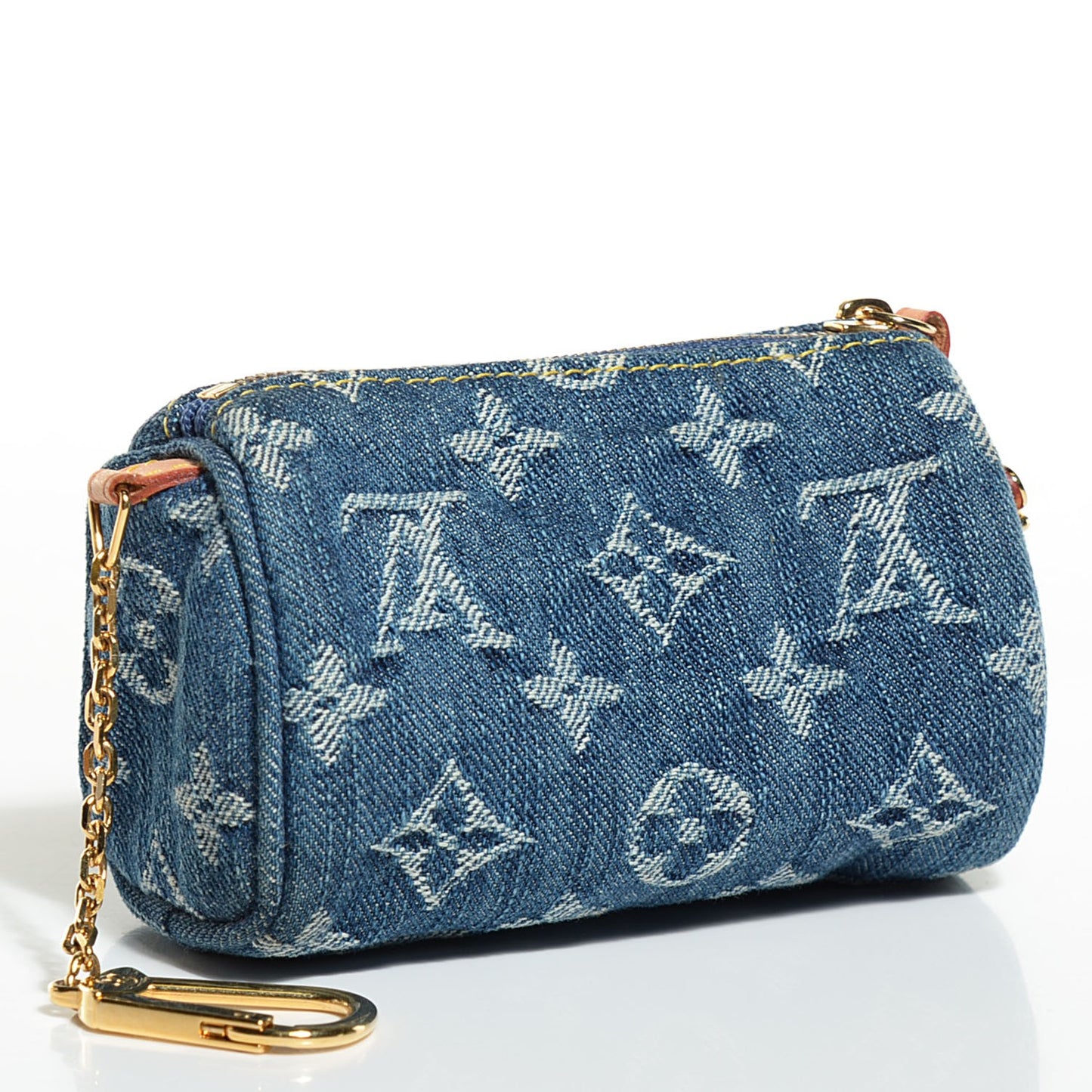 Monogram Denim Pochette Speedy PM Key Holder Blue