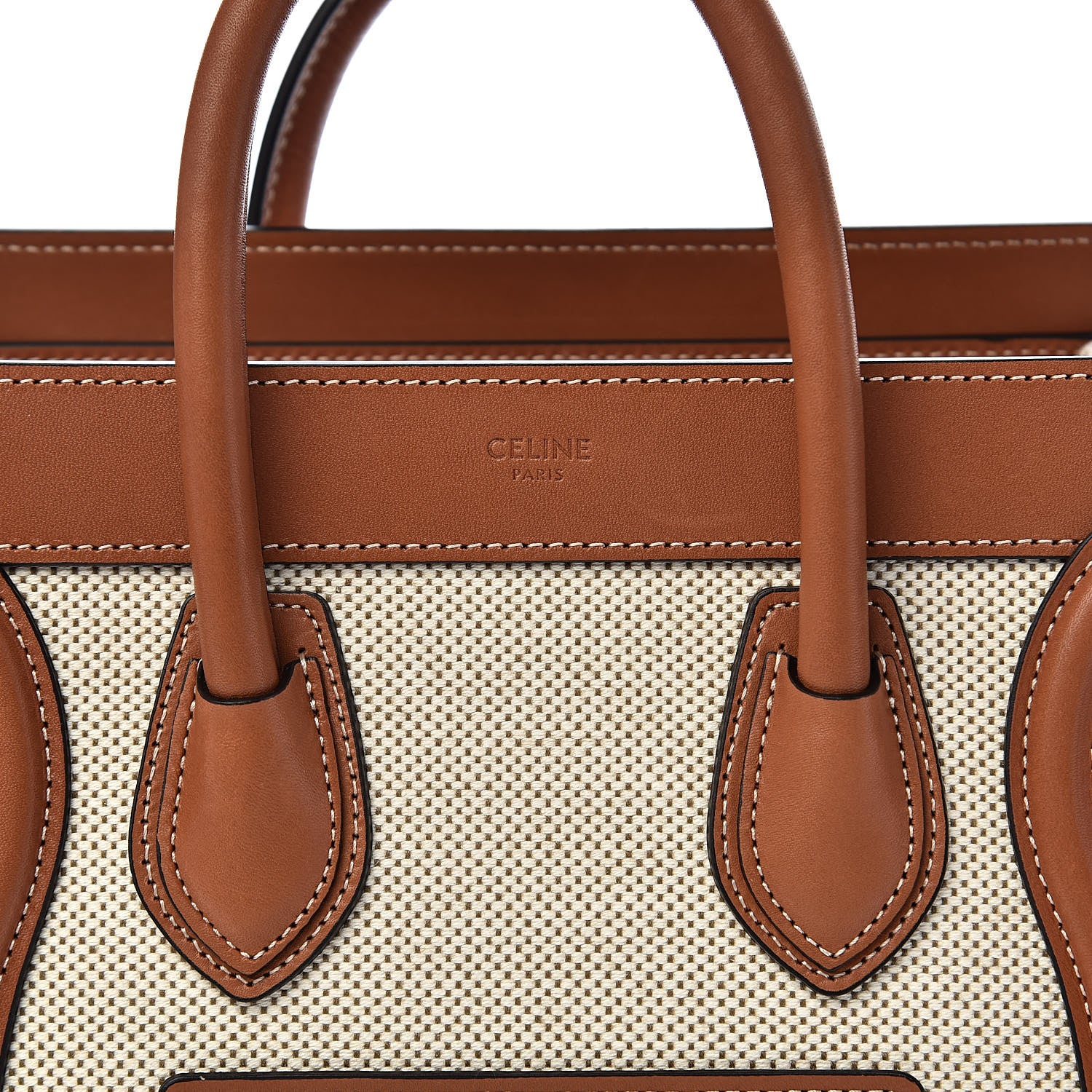 Celine Textile Smooth Calfskin Nano Luggage Tan White 11 of 12