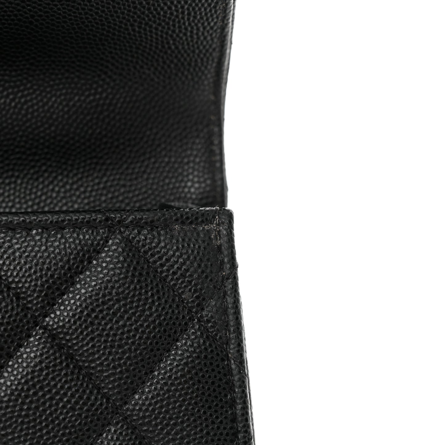Caviar Quilted Chain Match Top Handle Phone Holder With Chain Black