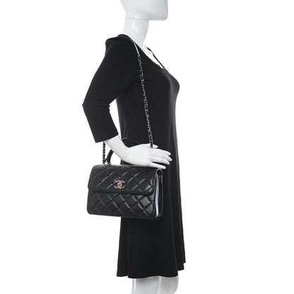 Chanel Lambskin Quilted Small Trendy CC Dual Handle Flap Bag Black 2 of 11