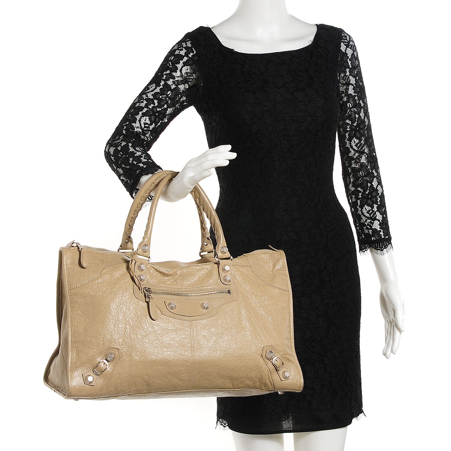 Balenciaga Agneau Giant 12 Silver Hardware Work Latte 2 of 11