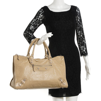 Balenciaga Agneau Giant 12 Silver Hardware Work Latte 2 of 11