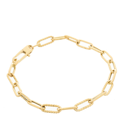 Roberto Coin 18K Yellow Gold Roped Paper Clip Link Bracelet 1 of 3