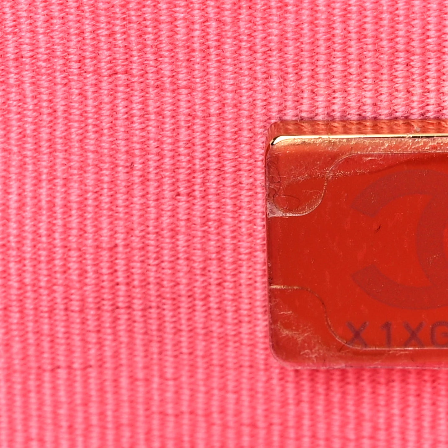 Calfskin Quilted Small Vanity Case With Chain Coral Pink
