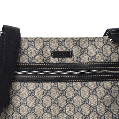 Gucci GG Supreme Monogram Small Flat Side Zip Messenger Bag Beige Blue 11 of 11