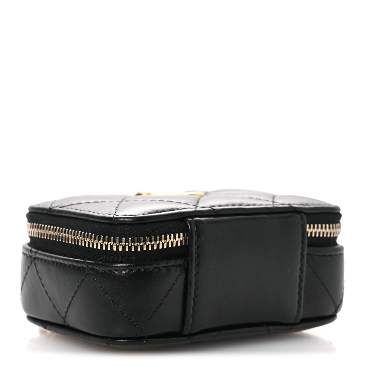 Lambskin Quilted Mini Lacquered Chain Clutch Black