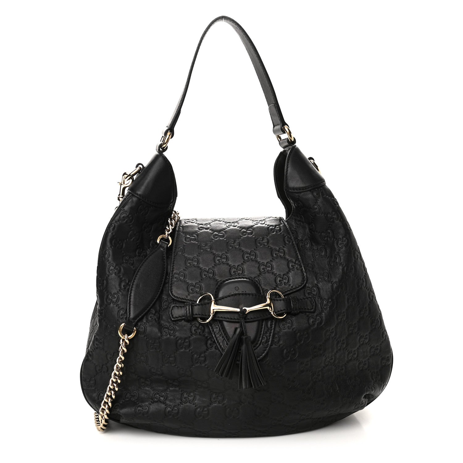 Gucci Guccissima Medium Emily Hobo Black 1 of 12