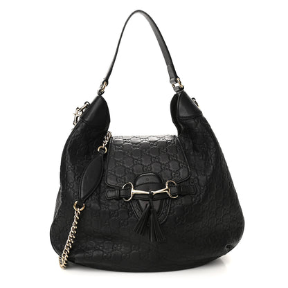 Gucci Guccissima Medium Emily Hobo Black 1 of 12