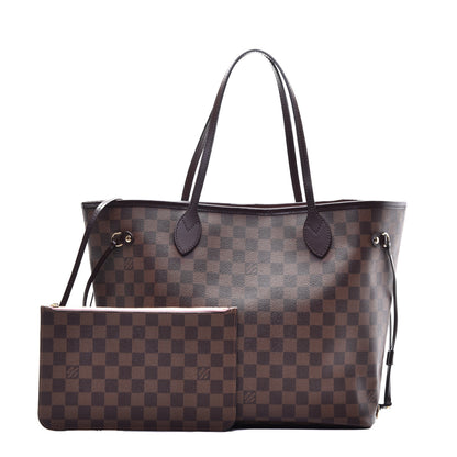 Louis Vuitton Damier Ebene Neo Neverfull MM Rose Ballerine 1 of 9