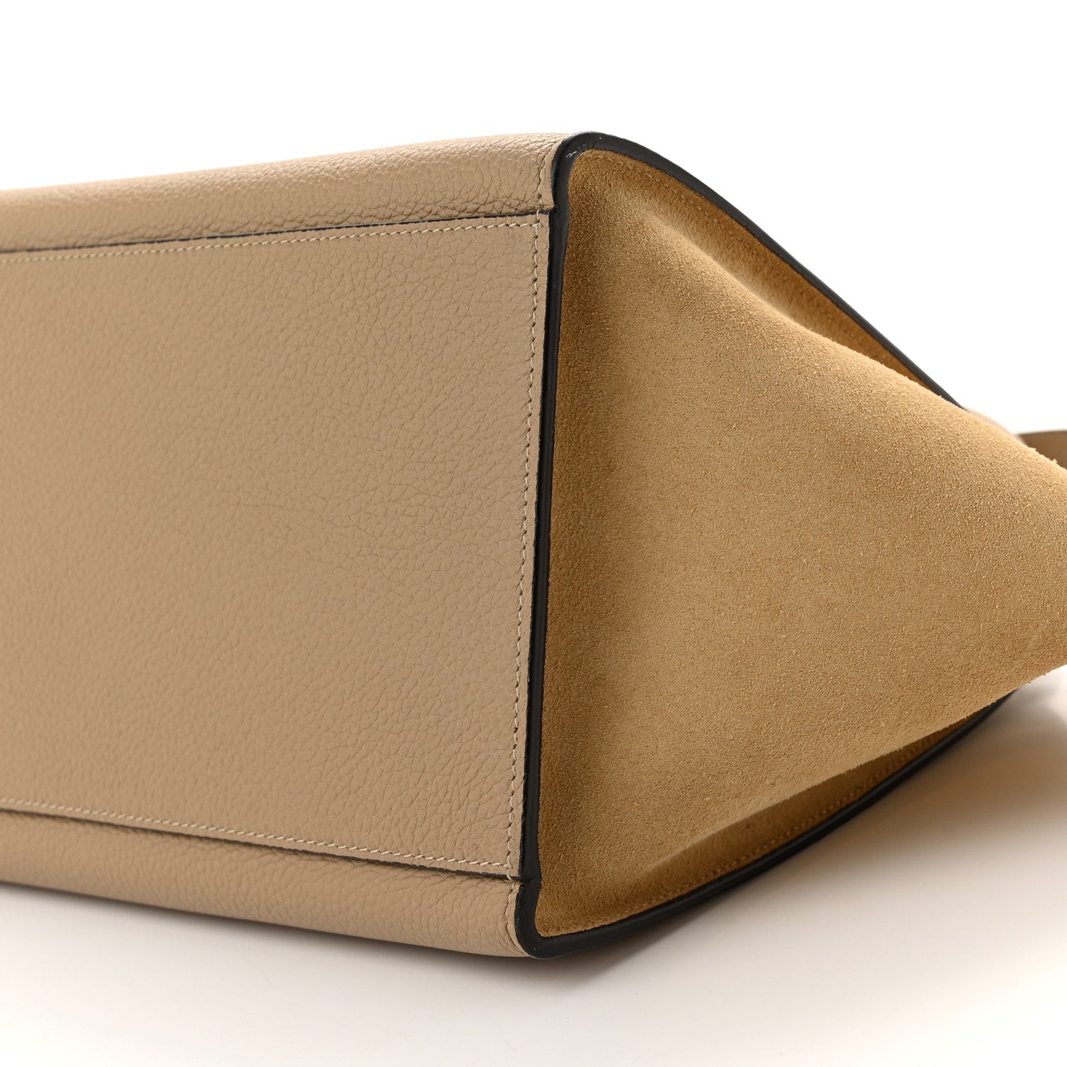 Celine Drummed Calfskin Suede Small Trapeze Dune 9 of 9