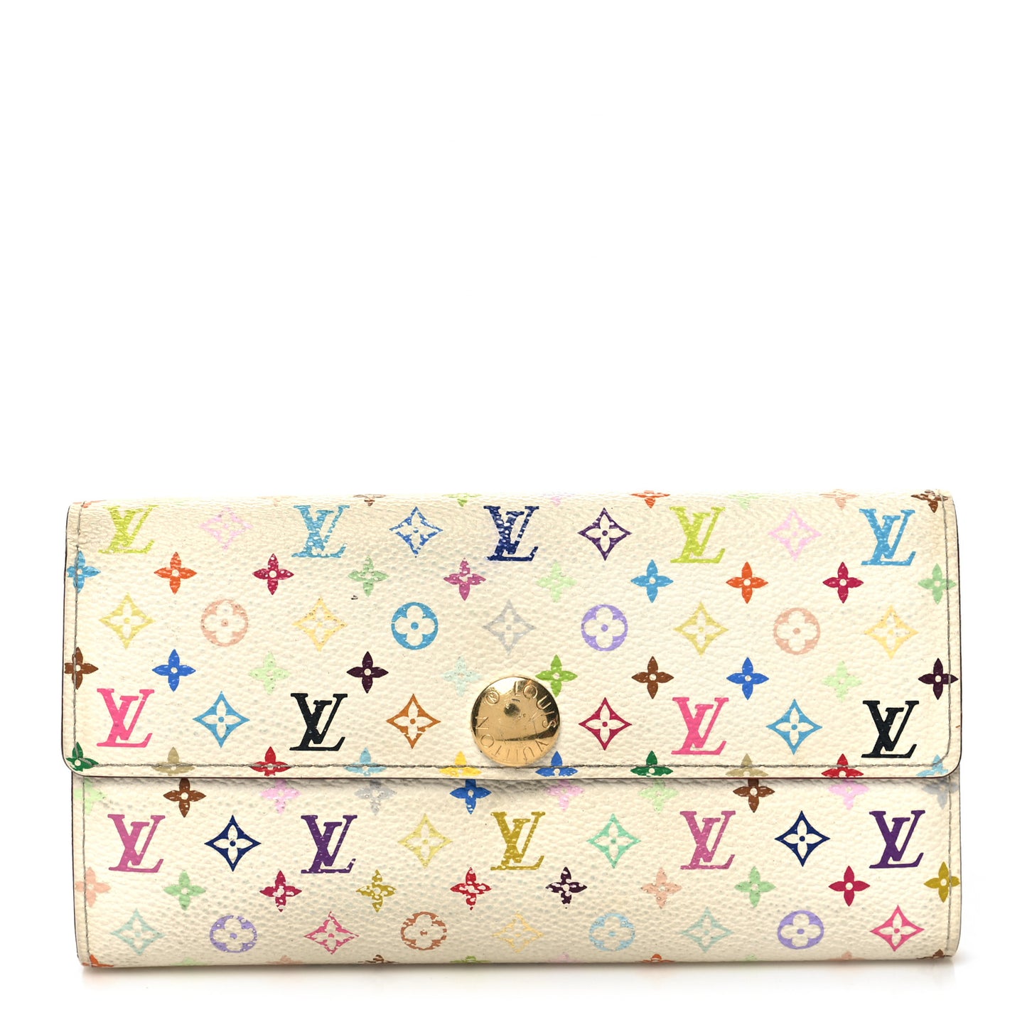 Monogram Multicolor Sarah Wallet White