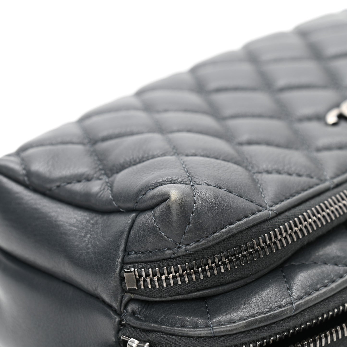 Calfskin Quilted Waist Bag Dark Grey