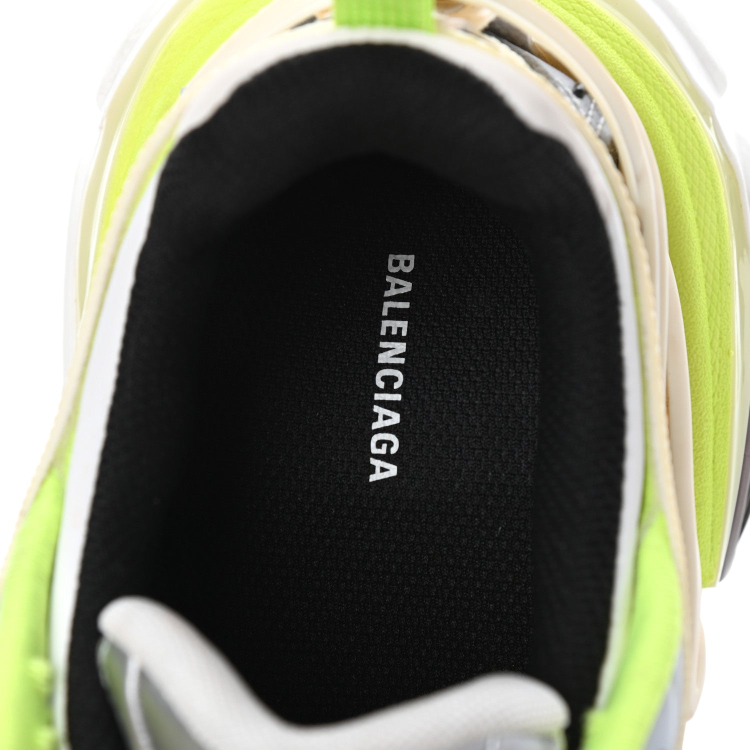 Balenciaga Rubber Mesh Bi-Color Womens Track.2 Open Sneakers 7 White Fluo Yellow 6 of 6