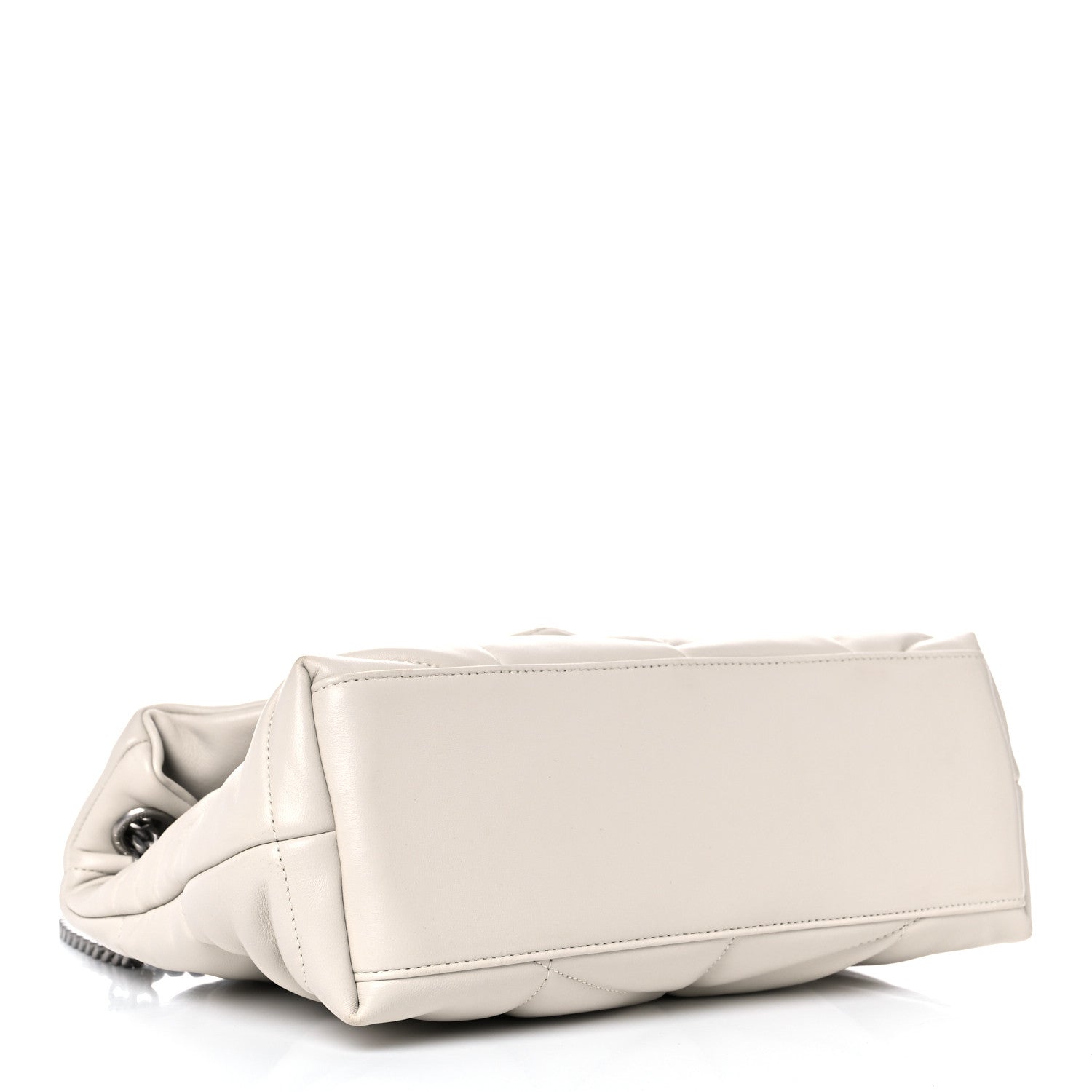 Saint Laurent Lambskin Quilted Small Loulou Puffer Monogram Chain Satchel Blanc Vintage 4 of 15
