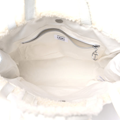 Telfar X UGG Crinkle Patent Shearling Medium Shopping Bag White 5 of 10