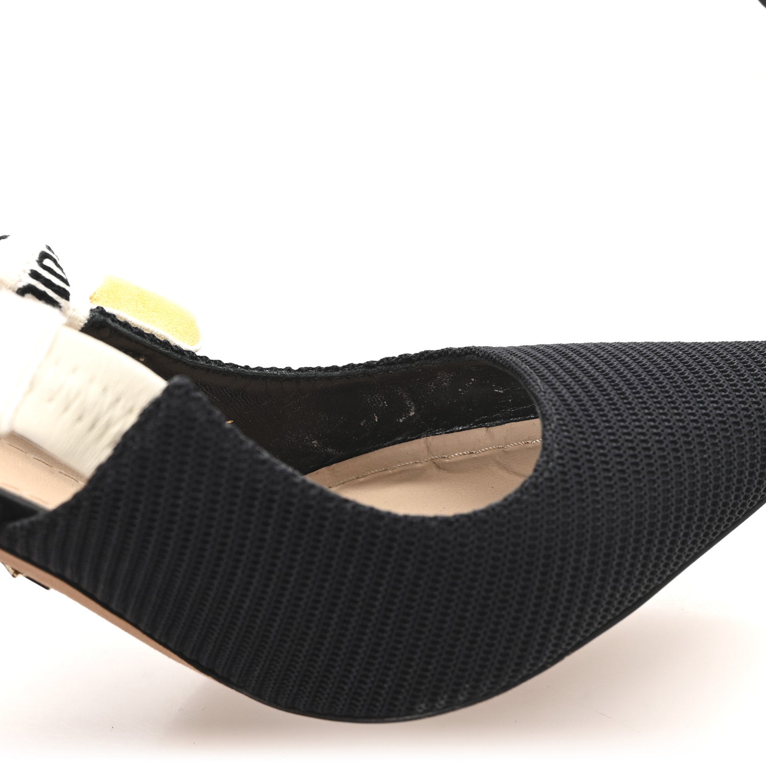Christian Dior Technical Canvas Ribbon J Adior Slingback 100mm Pumps 36 Black 10 of 10