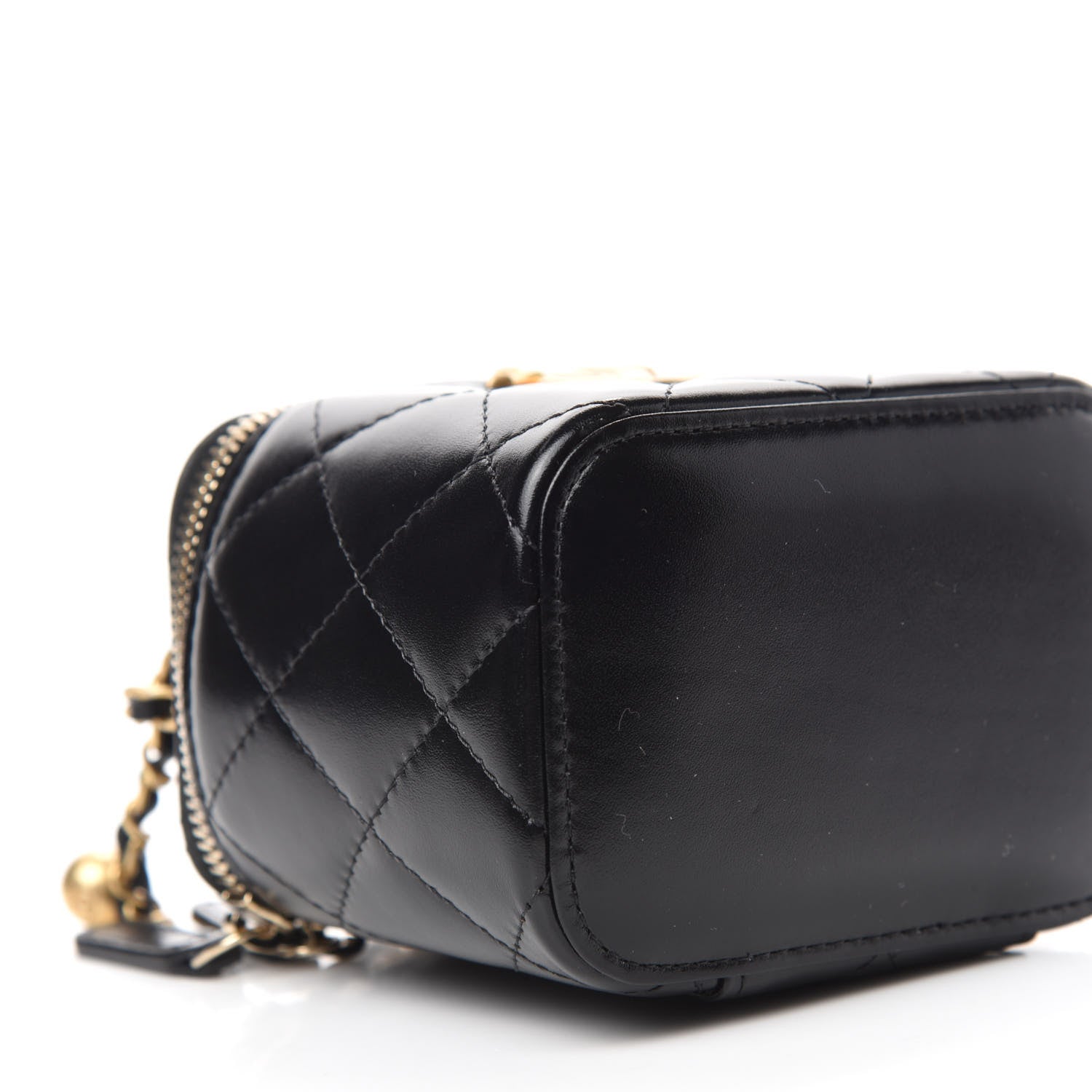 Chanel Calfskin Quilted Mini Perfect Fit Vanity Case With Chain Black 6 of 11