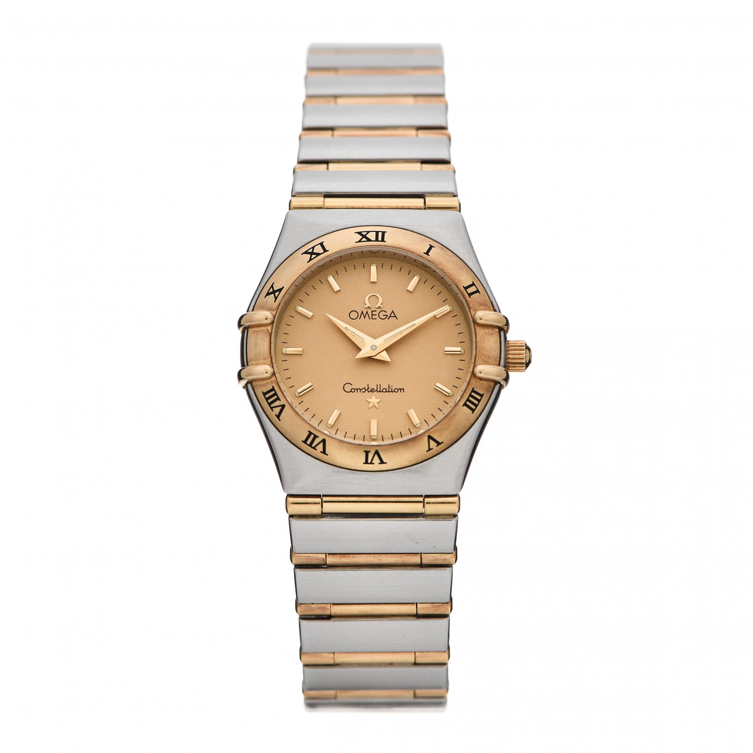 Omega Stainless Steel 18K Yellow Gold 25mm Constellation 95 Quartz Watch Champagne 1272.10.00 1 of 5