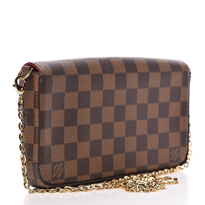 Louis Vuitton Damier Ebene Pochette Felicie Chain Wallet 4 of 15
