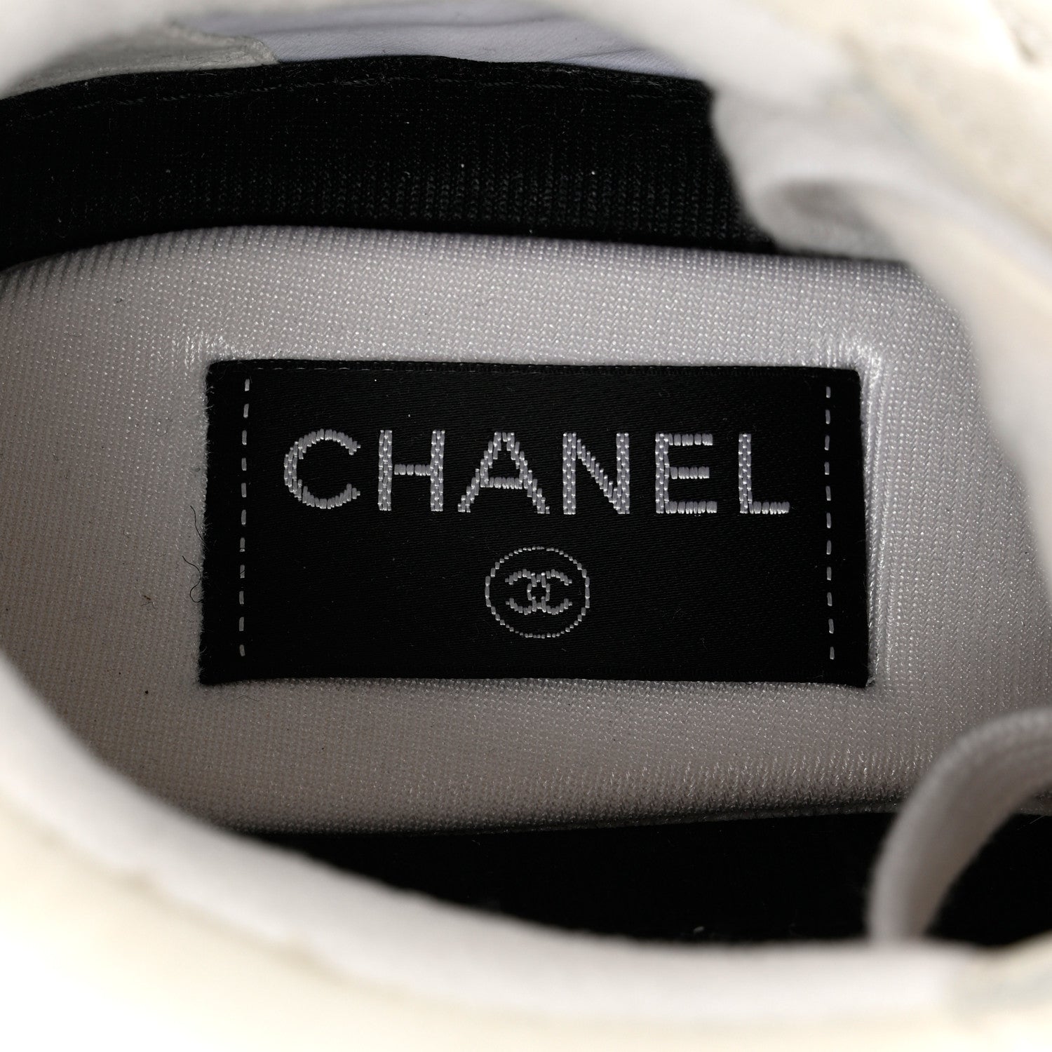 Chanel Suede Calfskin Fabric CC Sneakers 39.5 White 7 of 8