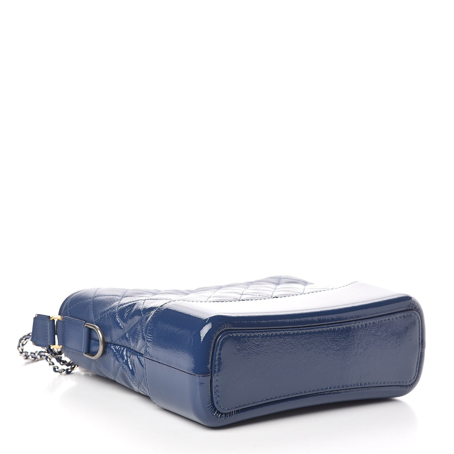 Patent Goatskin Quilted Medium Gabrielle Hobo Blue