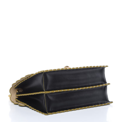 Fendi Vitello Liberty Scalloped Studded Kan I Shoulder Bag Black 4 of 10