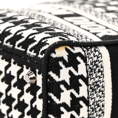 Christian Dior Canvas Houndstooth Embroidered Mini Lady D-Lite Black White 11 of 11