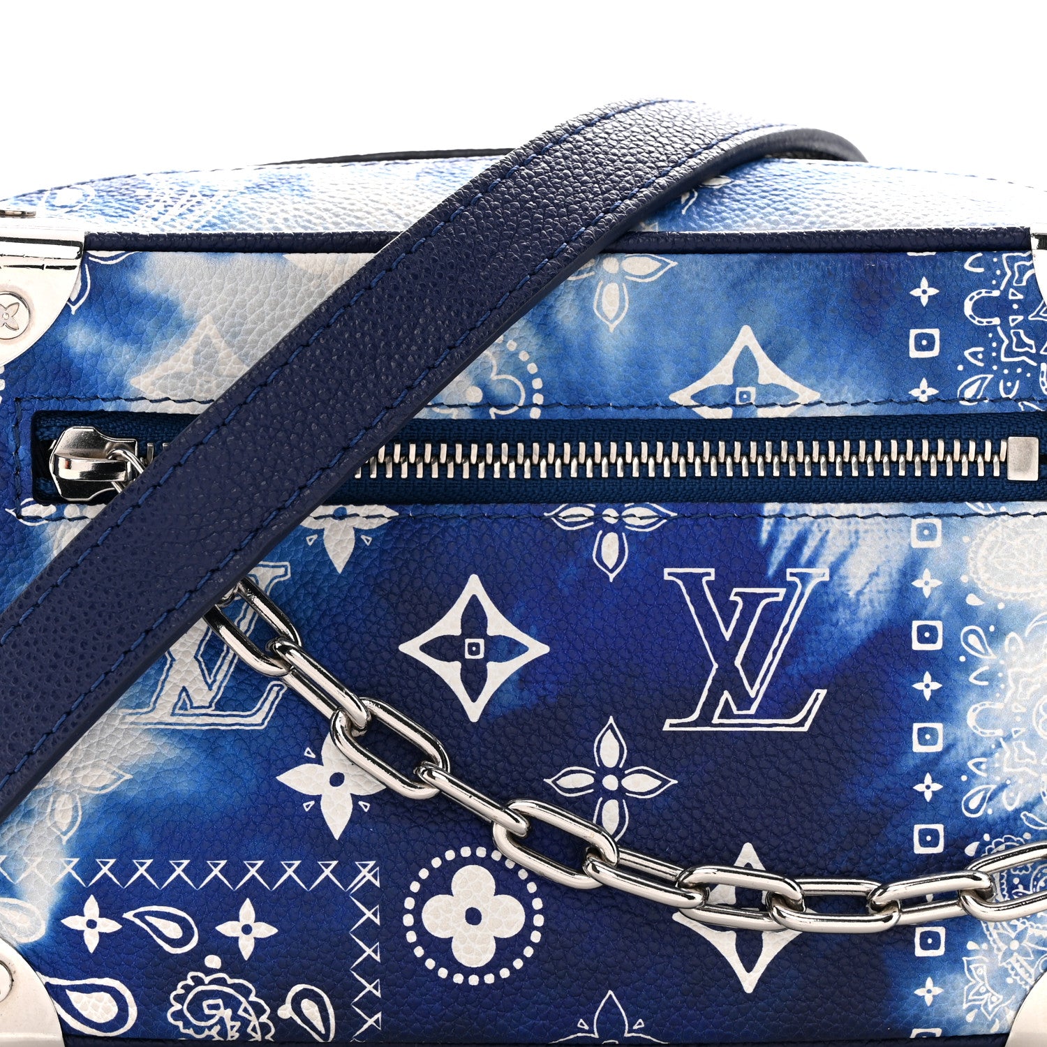 Louis Vuitton Cowhide Monogram Bandana Mini Soft Trunk Blue 7 of 12