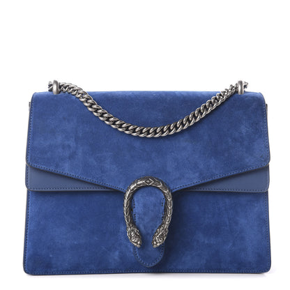 Gucci Suede Medium Dionysus Shoulder Bag Blue 1 of 9