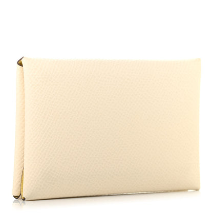 Hermes Epsom Verso Calvi Duo Card Case Nata Jaune Poussin 3 of 10