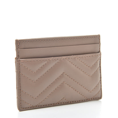 Gucci Calfskin Matelasse GG Marmont Card Holder Porcelain Rose 3 of 6