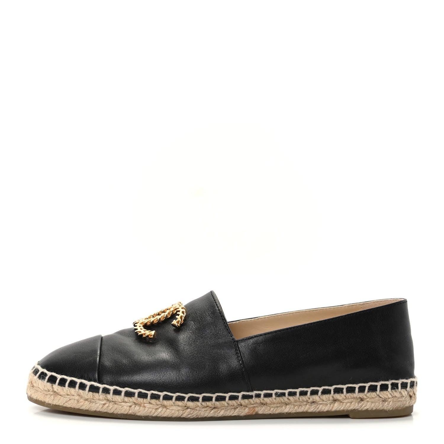 Chanel Calfskin Chain CC Espadrilles 38 Black 1 of 8