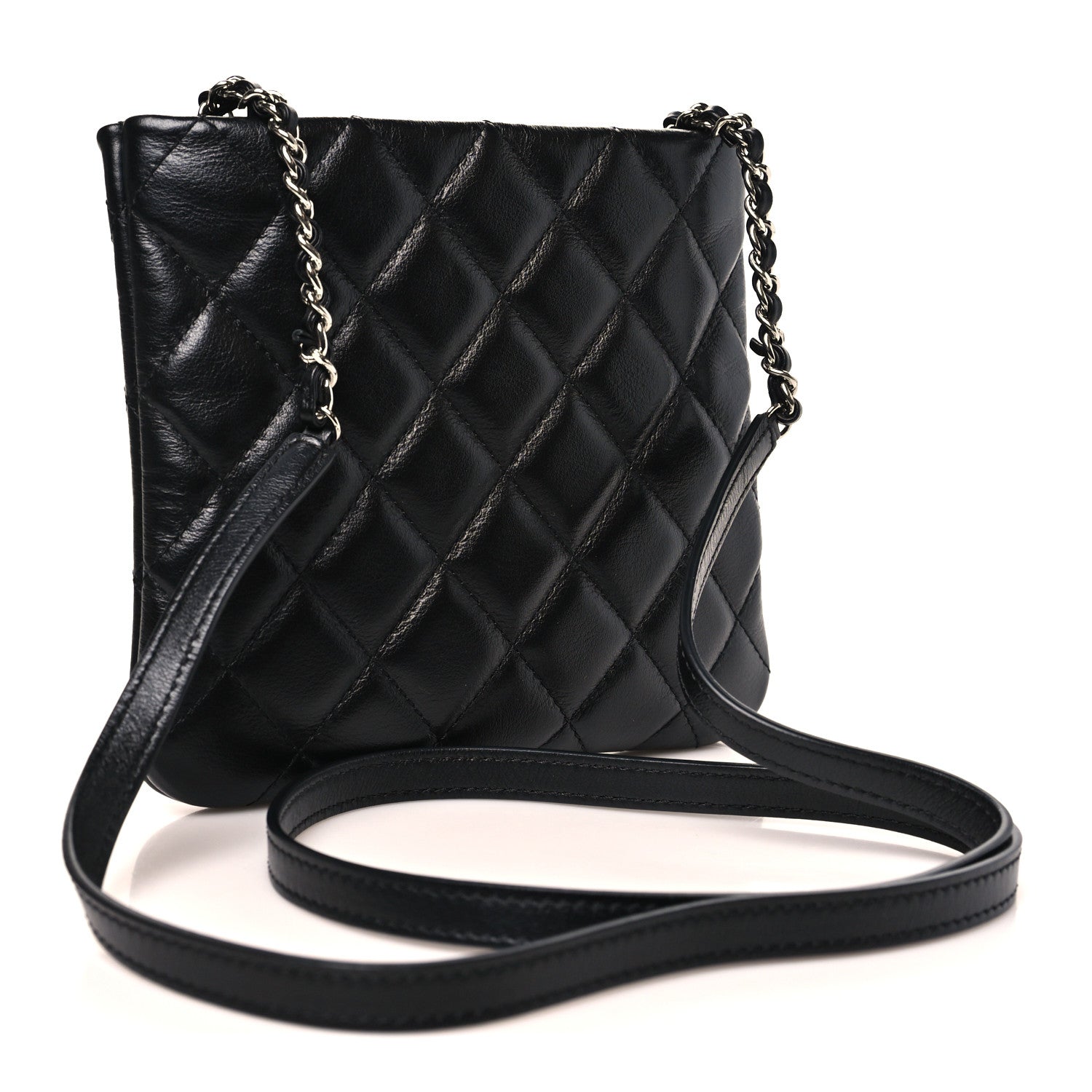 Chanel Lambskin Quilted Uniform Crossbody Bag Black 3 of 12