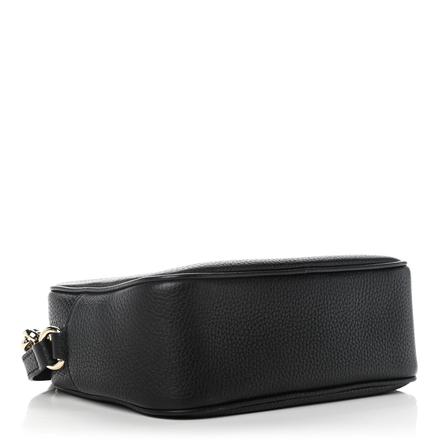 Pebbled Calfskin Small Soho Disco Bag Black
