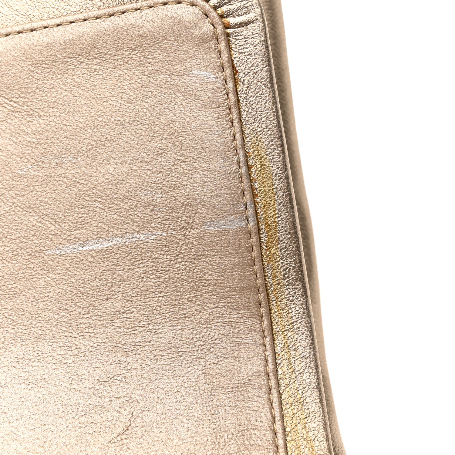 Chanel Metallic Lambskin Quilted Jumbo Double Flap Gold 12 of 15