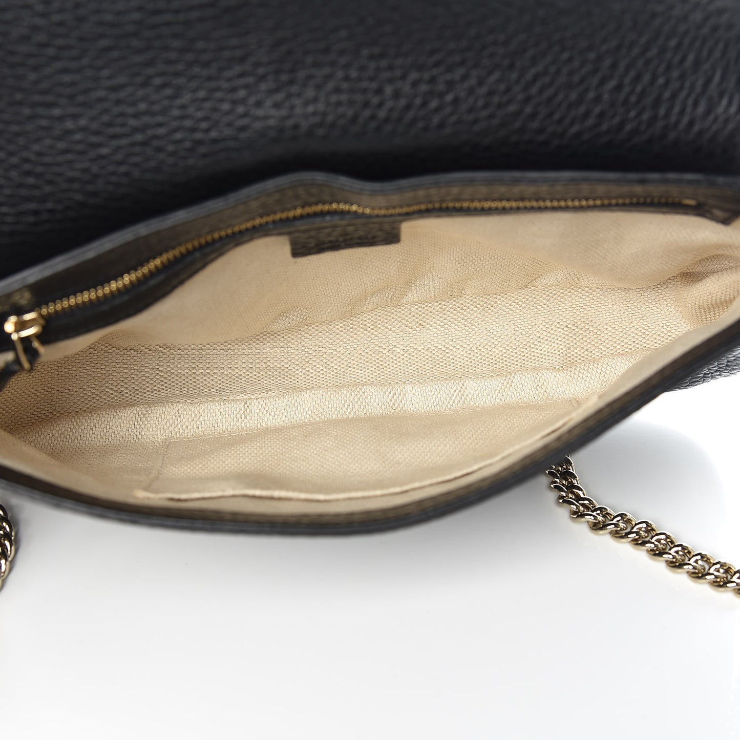 Pebbled Calfskin Medium Soho Flap Crossbody Black